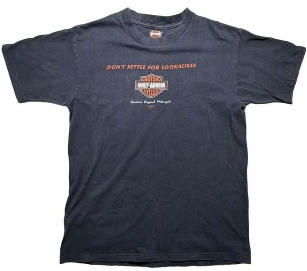 Vintage 2002 Harley-Davidson Winona MN Black Graphic T-Shirt